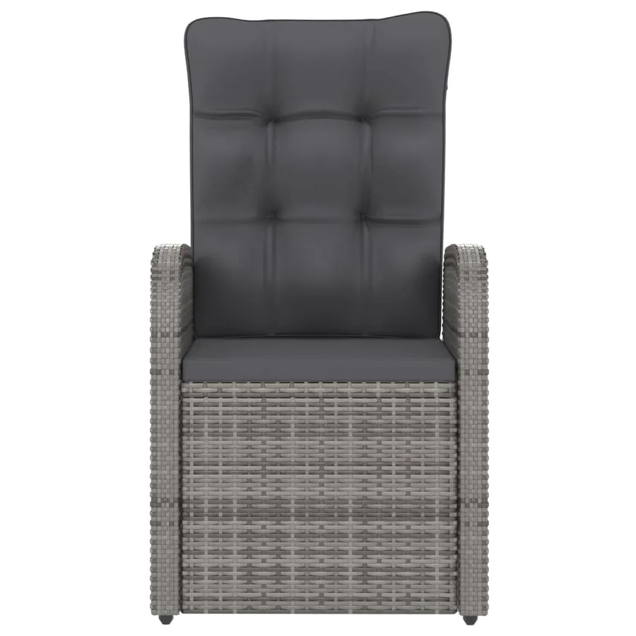 Ensemble à manger d'extérieur 9pcs coussins Résine tressée Gris - 5