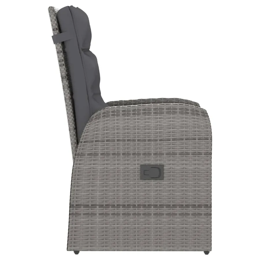 Ensemble à manger d'extérieur 9pcs coussins Résine tressée Gris - 6