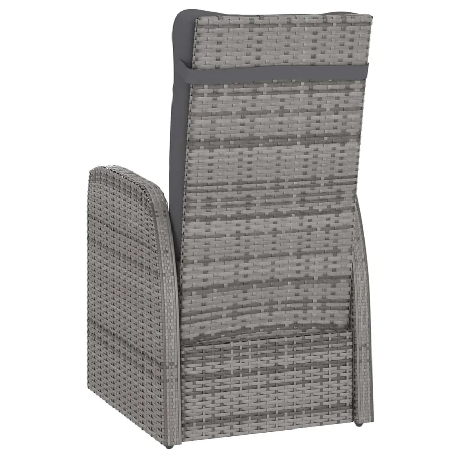 Ensemble à manger d'extérieur 9pcs coussins Résine tressée Gris - 7