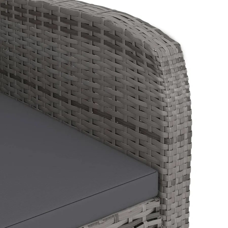 Ensemble à manger d'extérieur 9pcs coussins Résine tressée Gris - 8