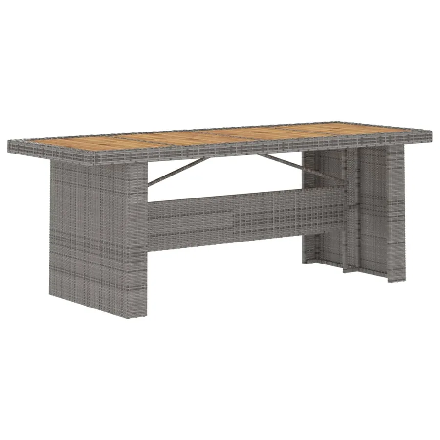 Ensemble à manger d'extérieur 9pcs coussins Résine tressée Gris - 9