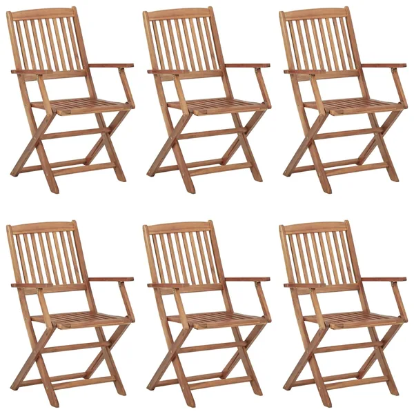Chaises pliables d'extérieur lot de 6 Bois d'acacia solide