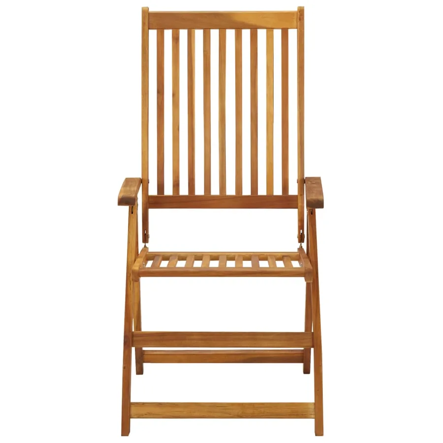 Chaises pliables de jardin avec coussins lot de 8 Bois d'acacia - 4