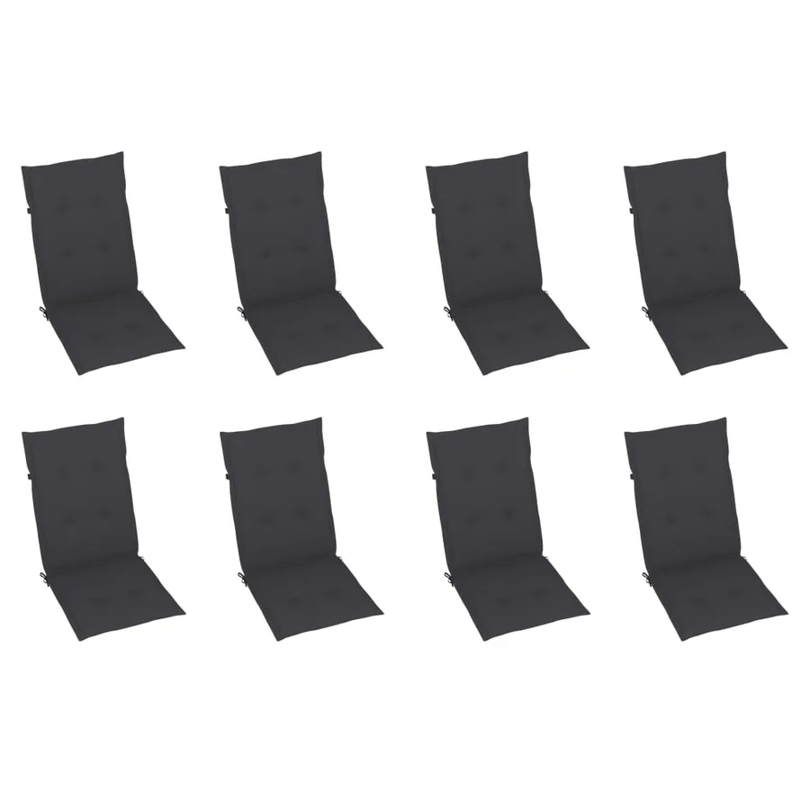Chaises pliables de jardin avec coussins lot de 8 Bois d'acacia - 6