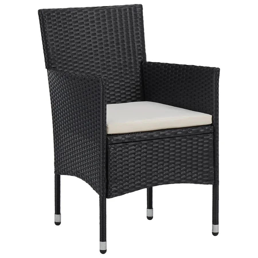 Ensemble à manger de jardin 7 pcs Résine tressée Noir - 4