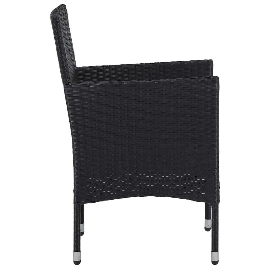 Ensemble à manger de jardin 7 pcs Résine tressée Noir - 6