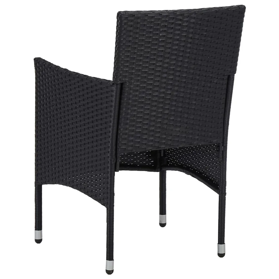 Ensemble à manger de jardin 7 pcs Résine tressée Noir - 7