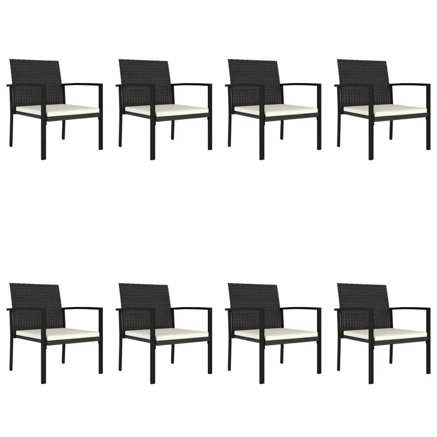 Ensemble à manger de jardin 9 pcs Résine tressée Noir - 7