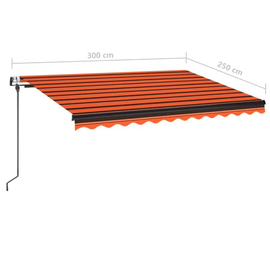 Auvent rétractable automatique 300x250 cm Orange et marron - 9