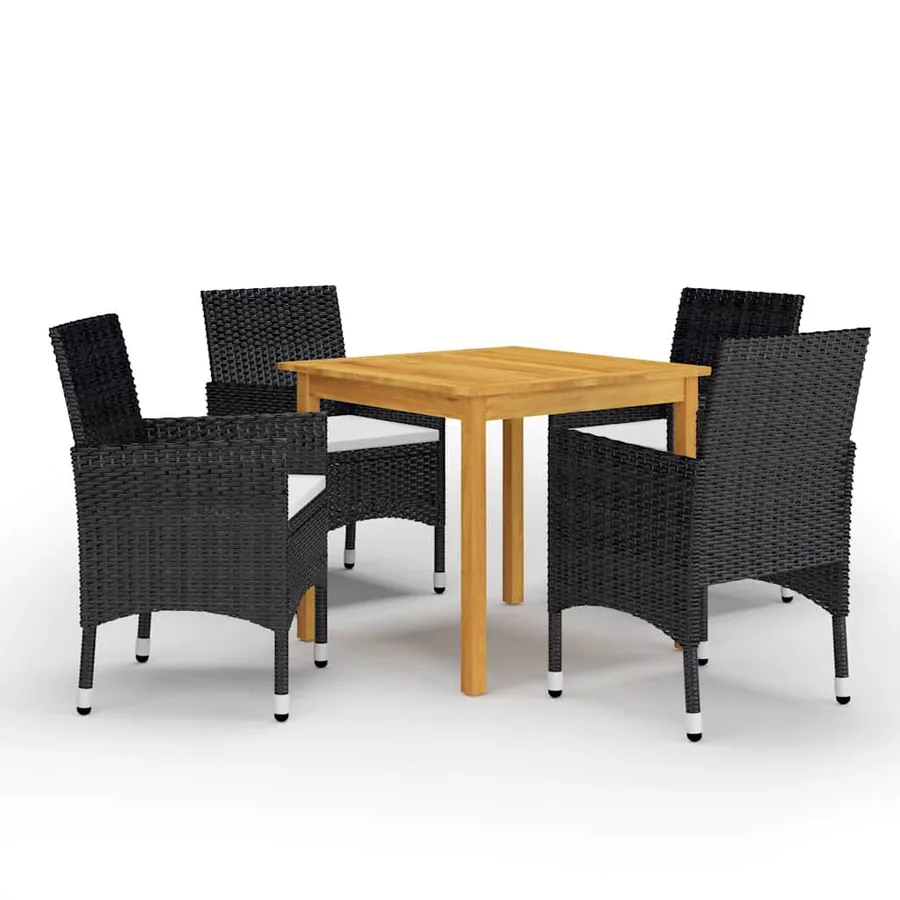 Ensemble à manger de jardin 5 pcs Noir