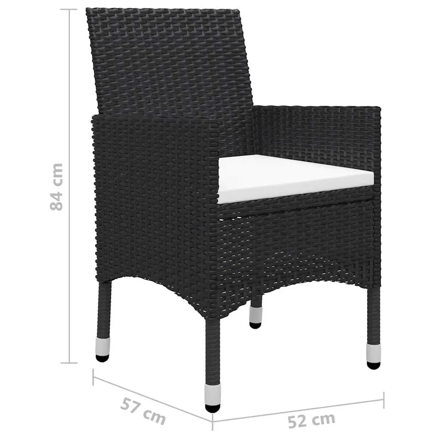 Ensemble à manger de jardin 5 pcs Noir - 12