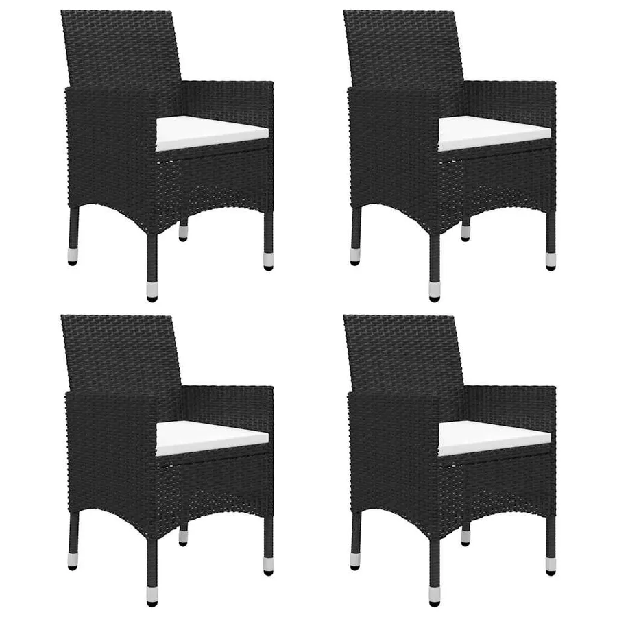 Ensemble à manger de jardin 5 pcs Noir - 5