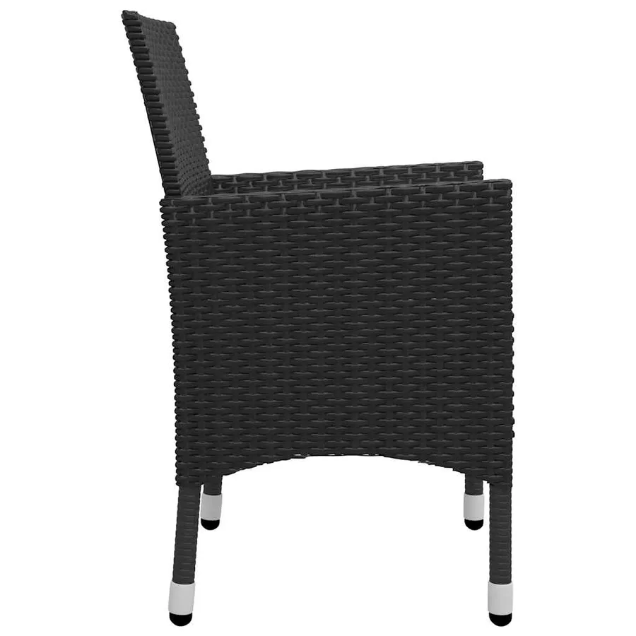 Ensemble à manger de jardin 5 pcs Noir - 8