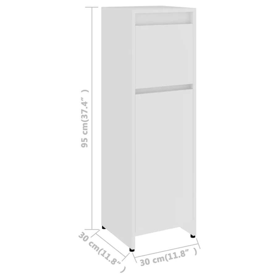 Ensemble de meubles de bain 3 pcs Blanc Bois d'ingénierie - 19