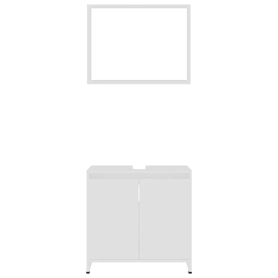 Ensemble de meubles de bain 3 pcs Blanc Bois d'ingénierie - 9