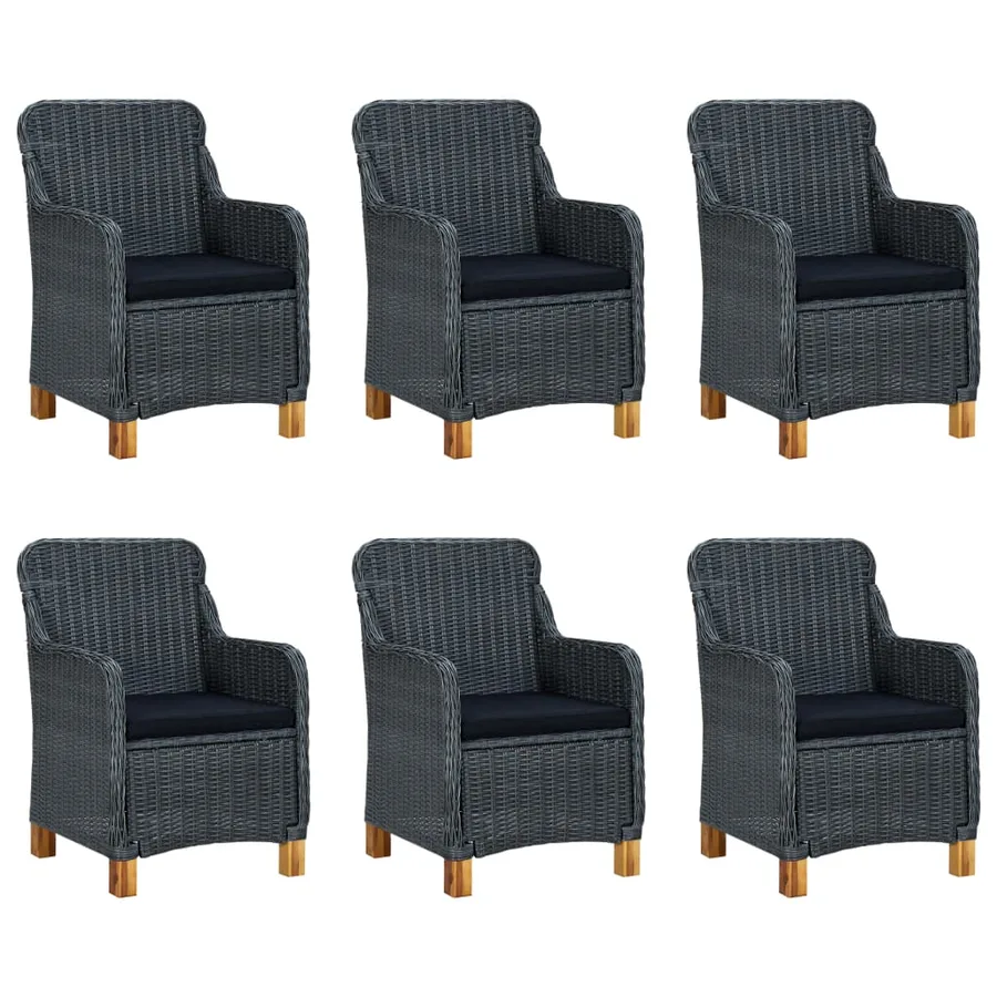Ensemble à manger de jardin 7 pcs Gris foncé - 5