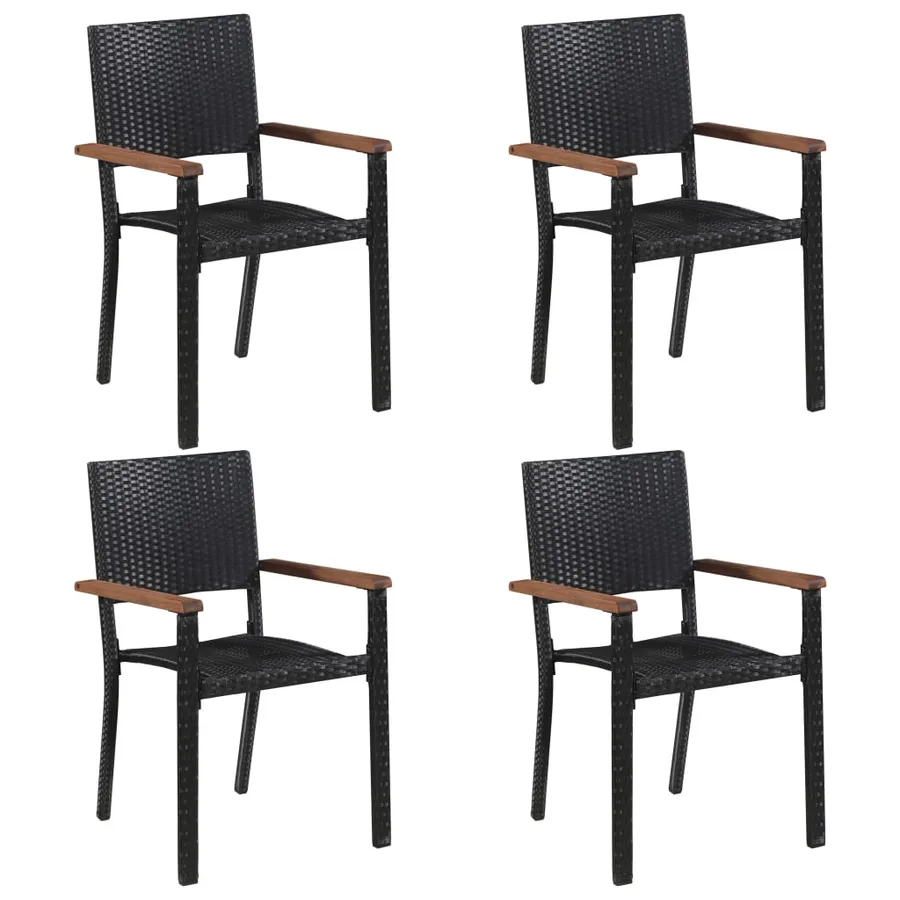 Ensemble à manger de jardin 5 pcs Noir - 5