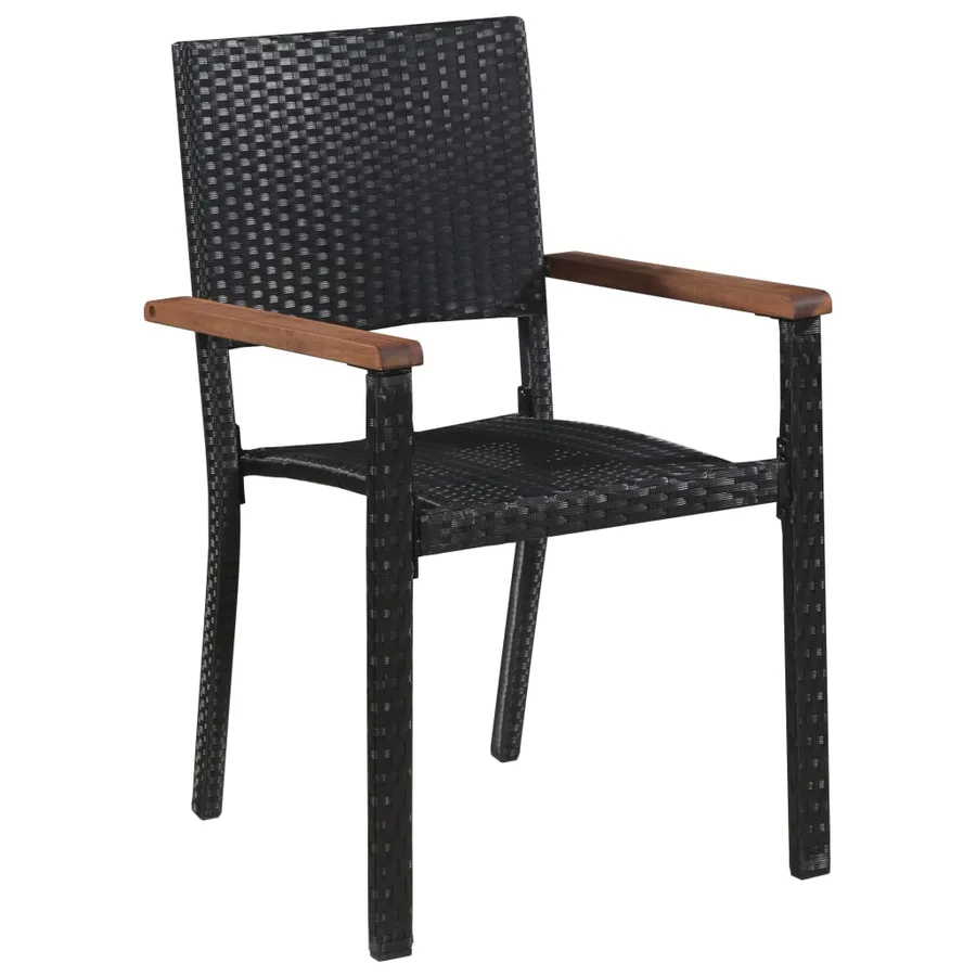 Ensemble à manger de jardin 5 pcs Noir - 6