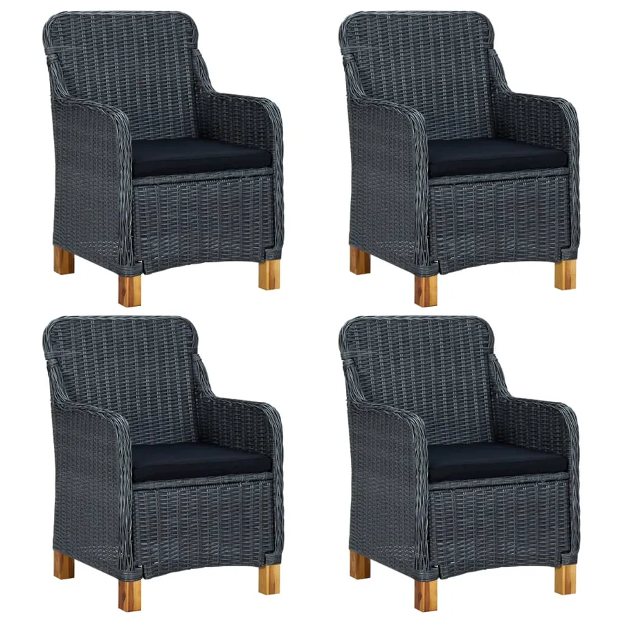 Ensemble à manger de jardin 5 pcs Gris foncé - 5
