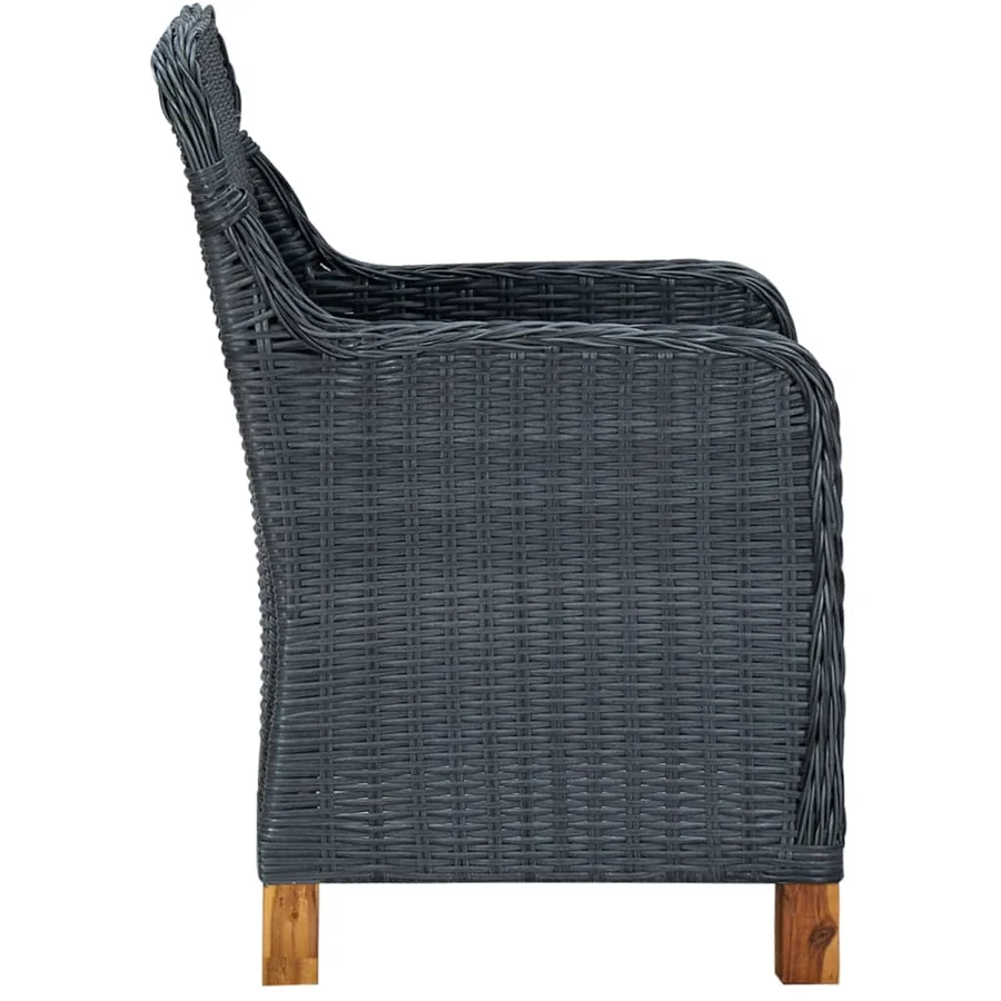 Ensemble à manger de jardin 5 pcs Gris foncé - 9
