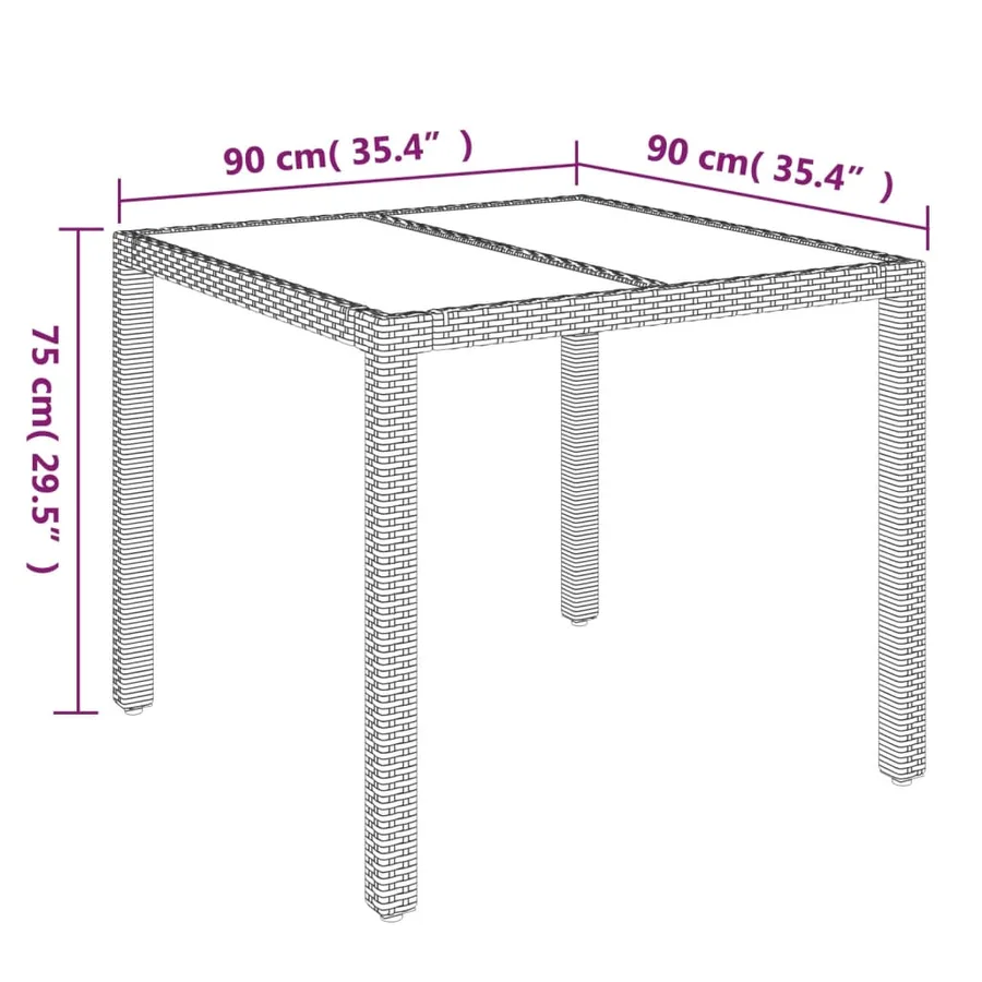 Ensemble à manger de jardin coussins 5pcs Noir Résine tressée - 11