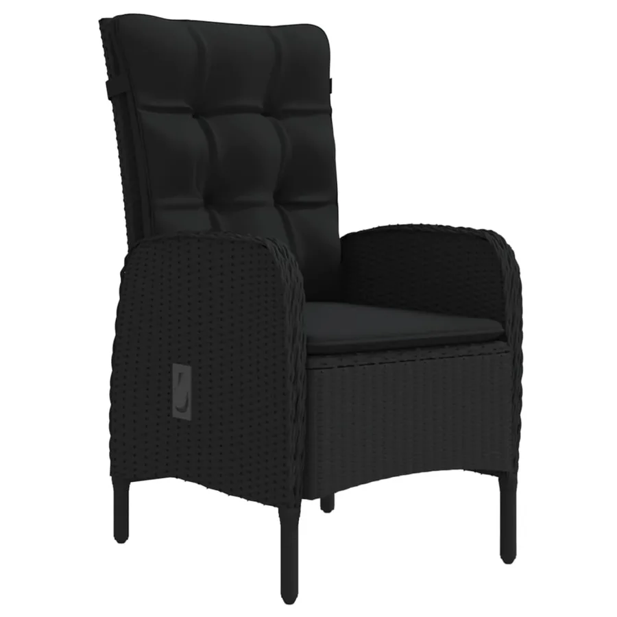 Ensemble à manger de jardin avec coussins 7 pcs Noir - 3