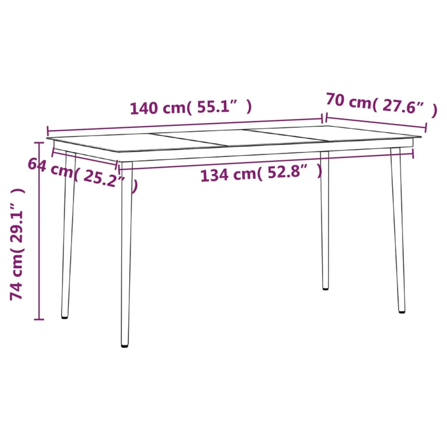 Ensemble à manger de jardin avec coussins 7 pcs Noir - 8