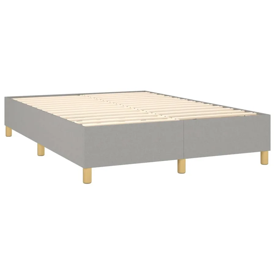 Sommier à lattes de lit et matelas et LED Gris clair 140x190 cm - 5
