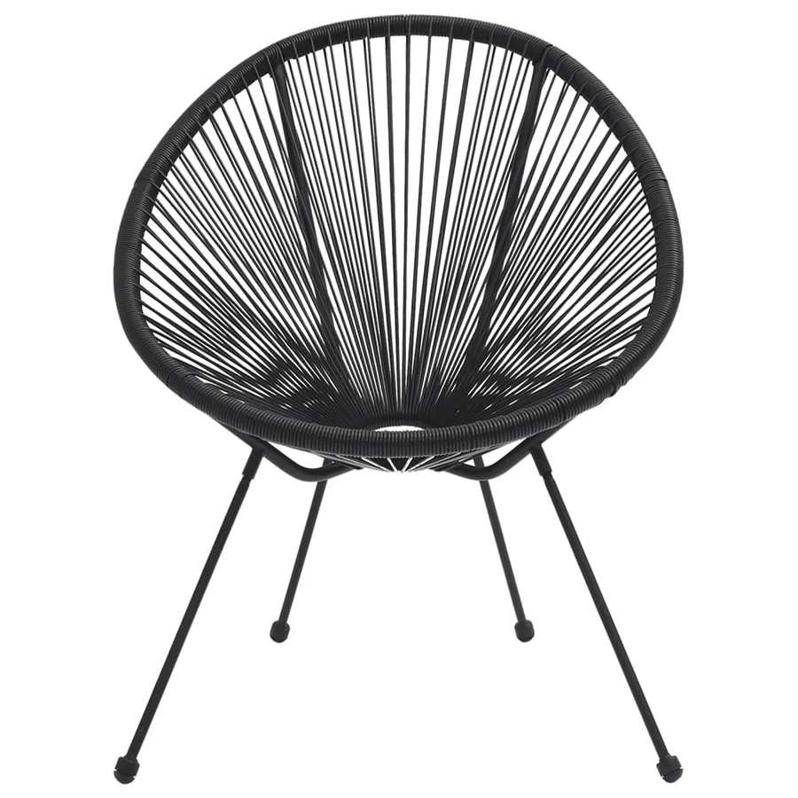 Ensemble à dîner d'extérieur 5 pcs Rotin PVC Noir - 7
