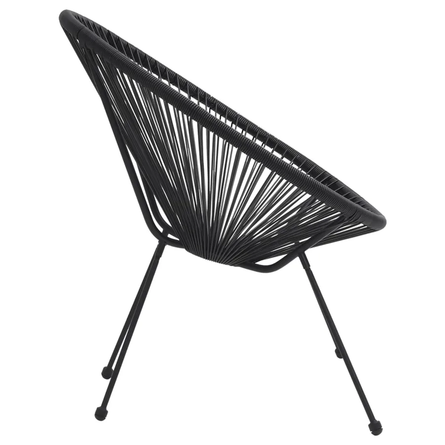 Ensemble à dîner d'extérieur 5 pcs Rotin PVC Noir - 8