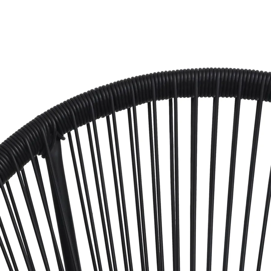 Ensemble à dîner d'extérieur 5 pcs Rotin PVC Noir - 9