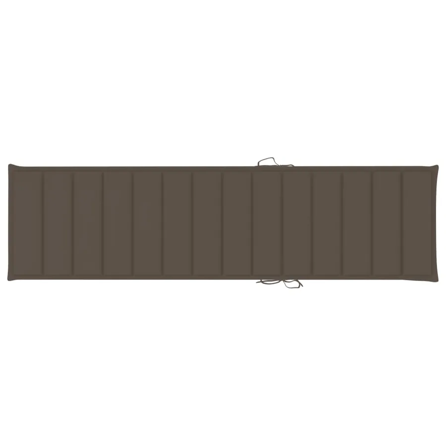 Chaise longue avec coussin taupe Bois de teck solide - 12