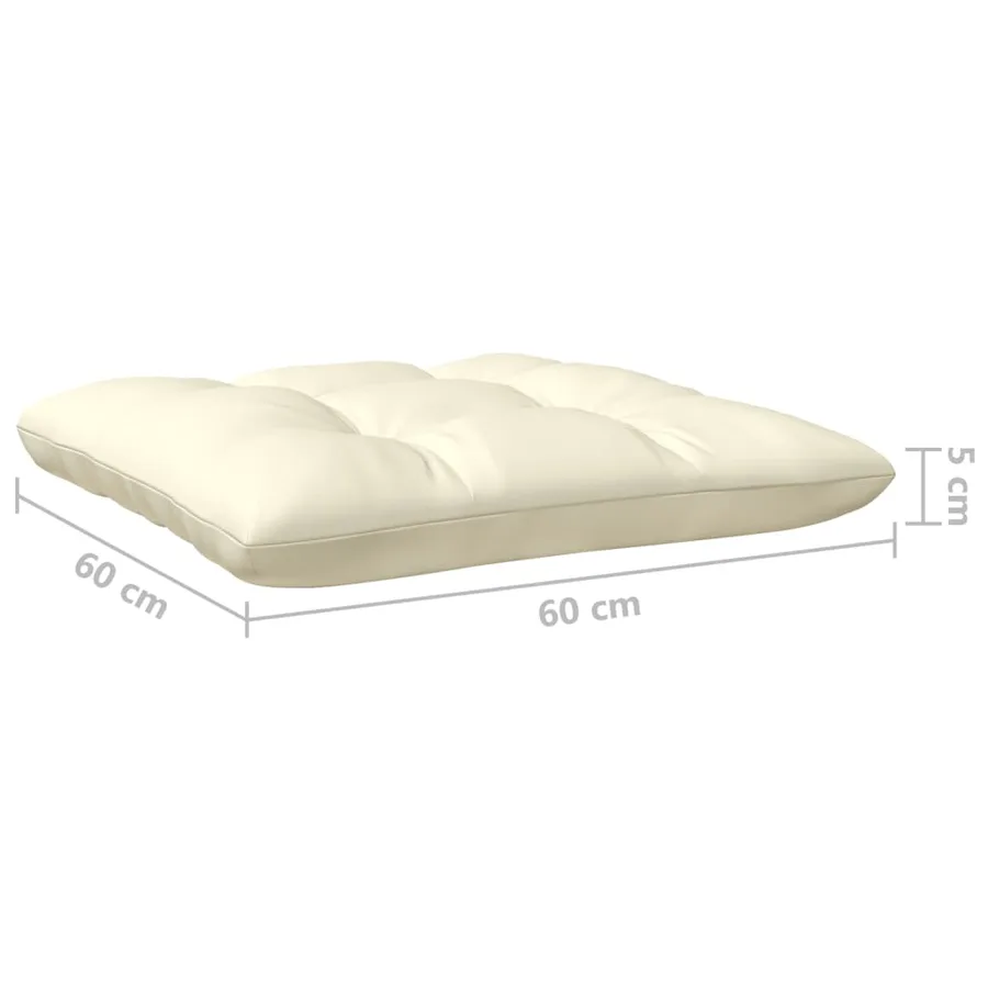 Salon de jardin 9 pcs avec coussins crème bois de pin - 9