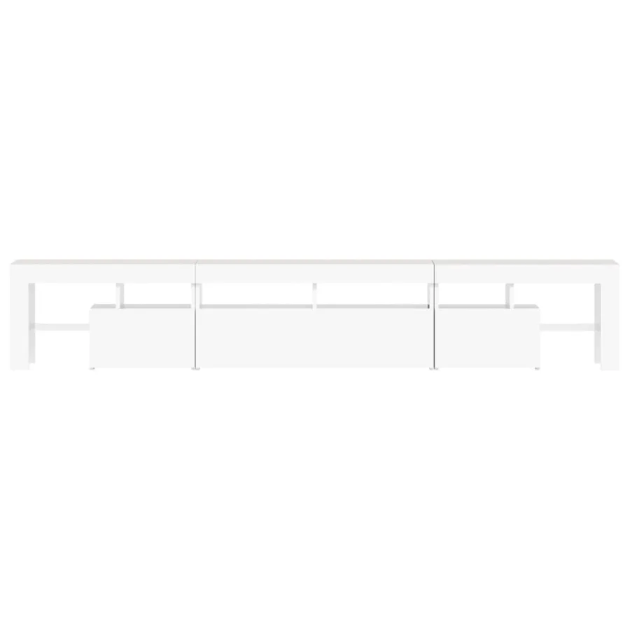 Meuble TV avec lumières LED Blanc 230x36,5x40 cm - 7