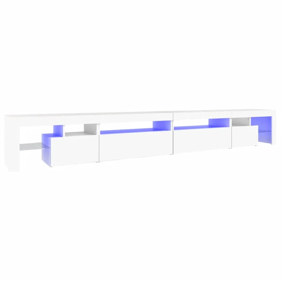 Meuble TV avec lumières LED Blanc 290x36,5x40 cm - 2