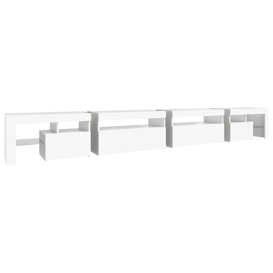 Meuble TV avec lumières LED Blanc 290x36,5x40 cm - 8