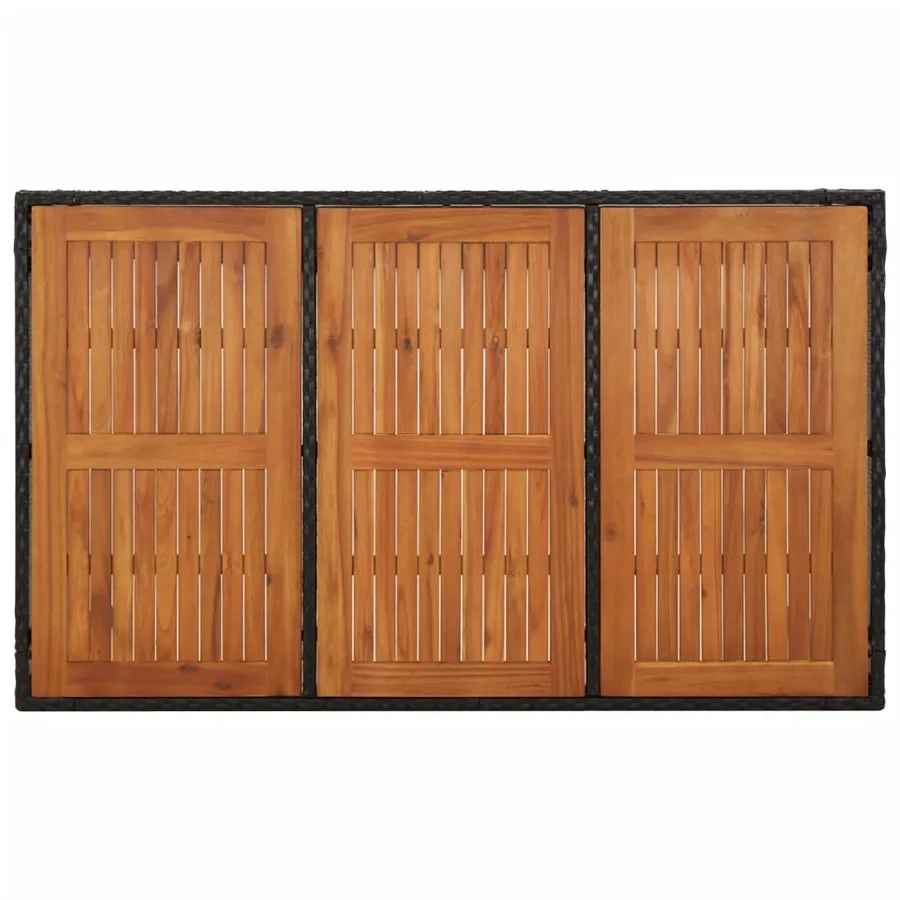Ensemble à manger de jardin coussins 7pcs Noir Résine tressée - 8