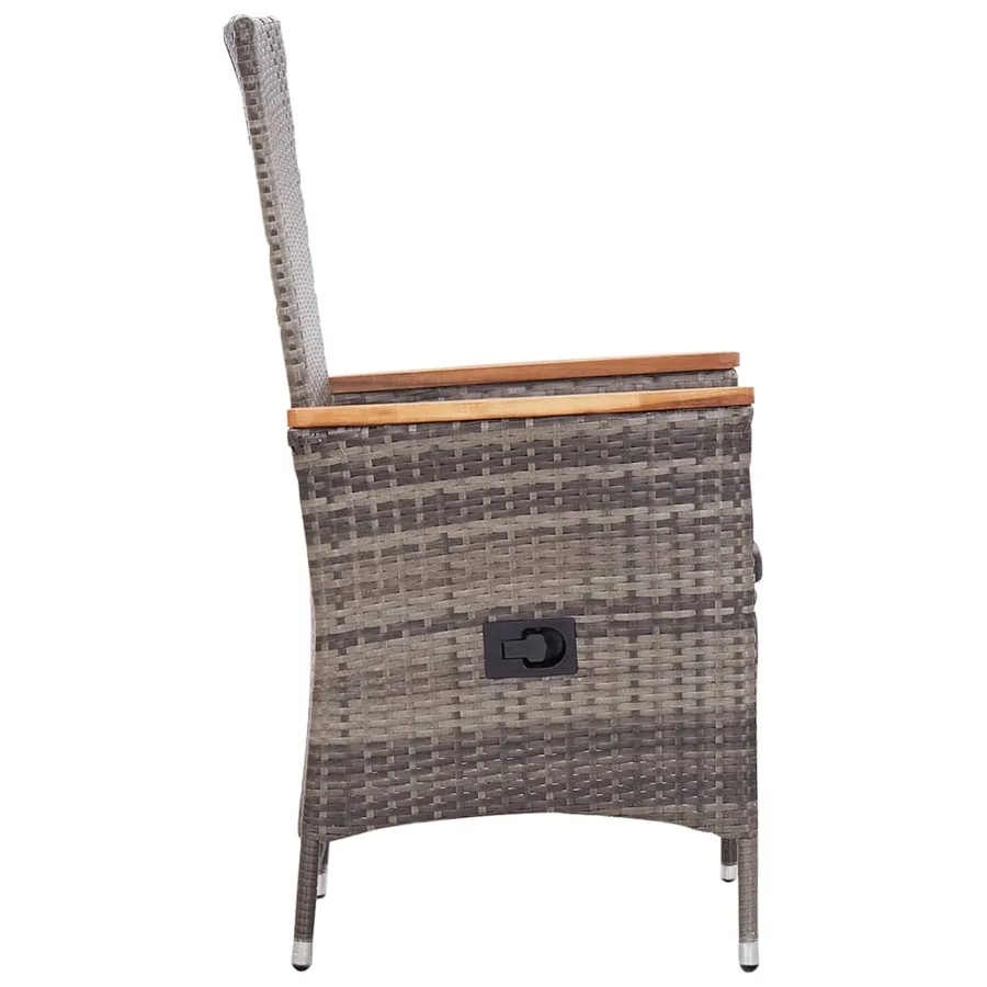 Ensemble à manger de jardin 7 pcs Résine tressée Gris - 12
