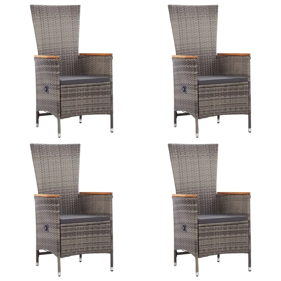 Ensemble à manger de jardin 7 pcs Résine tressée Gris - 7