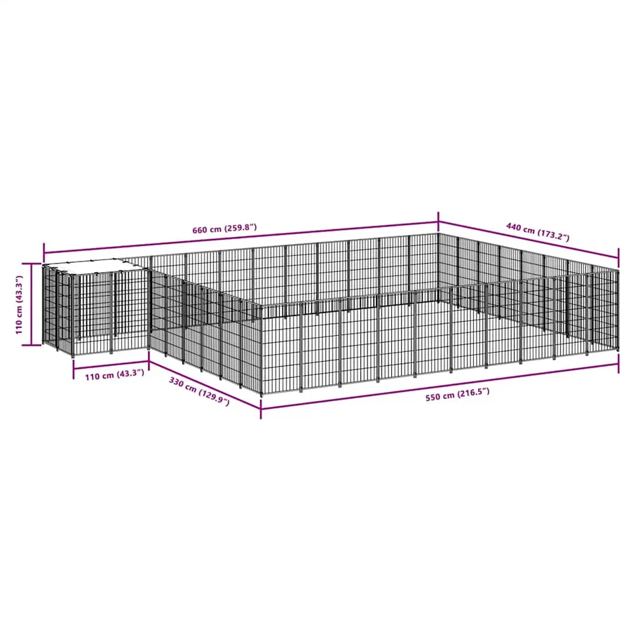 Chenil Noir 25,41 m² Acier - 7