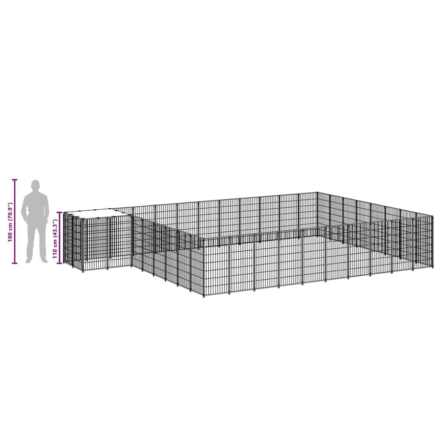 Chenil Noir 25,41 m² Acier - 8