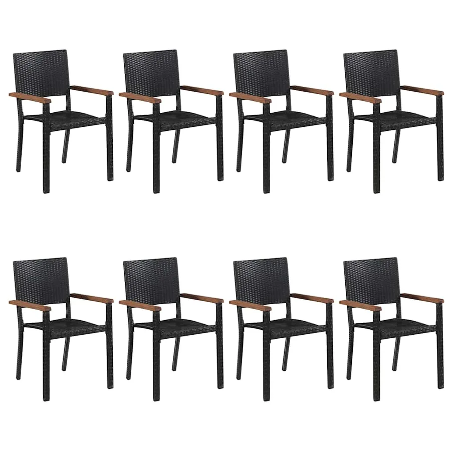 Ensemble à manger de jardin 9 pcs Noir - 5