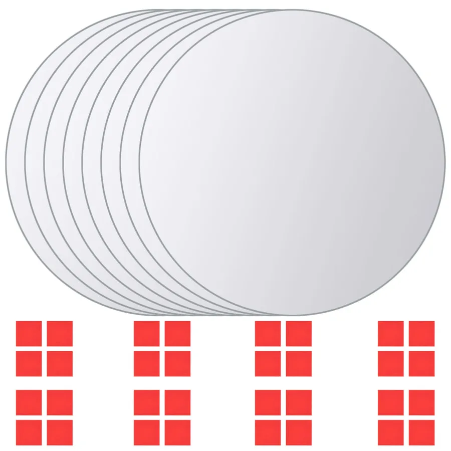Carreaux de miroir 16 pcs Rond Verre - 2