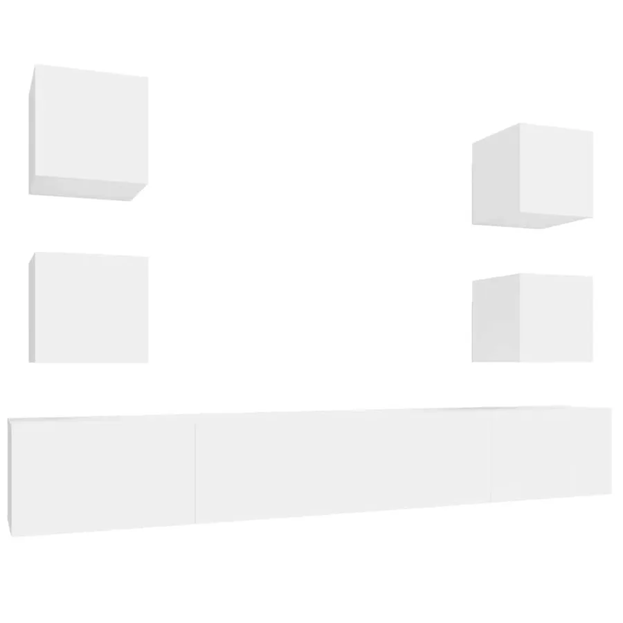 Ensemble de meubles TV 6 pcs Blanc Bois d'ingénierie - 2