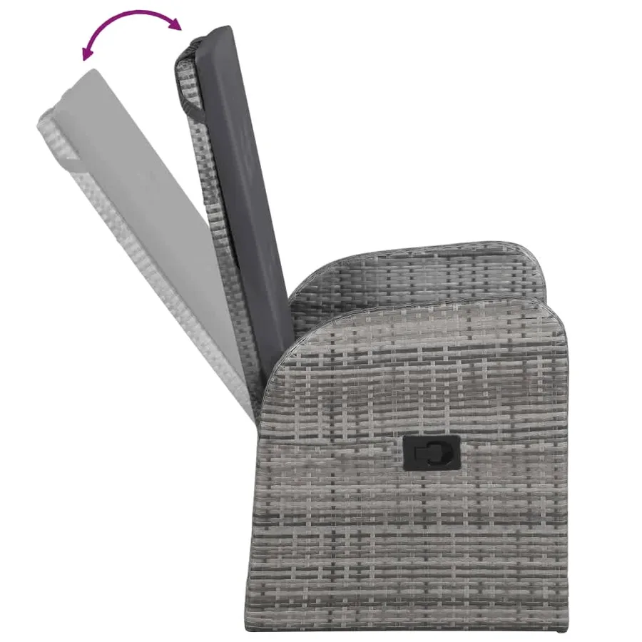 Ensemble à manger de jardin avec coussins 7 pcs Gris - 5
