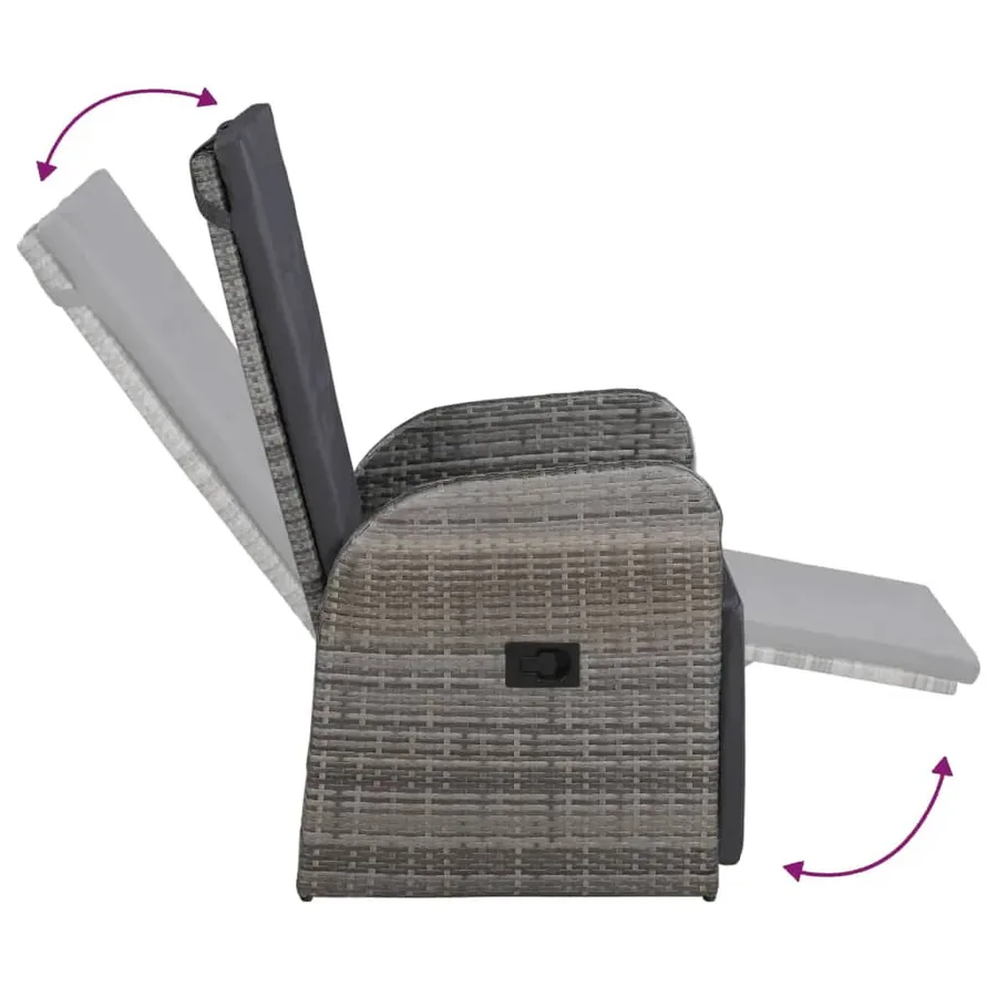 Ensemble à manger de jardin avec coussins 7 pcs Gris - 7