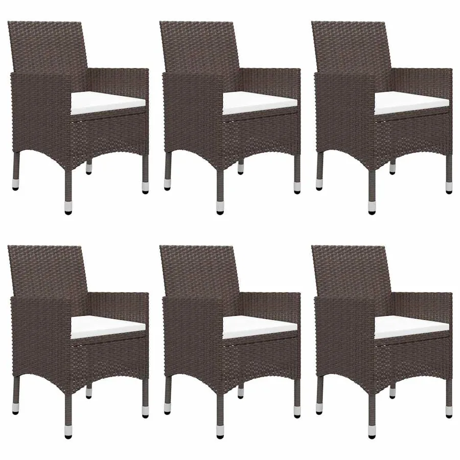Ensemble à manger de jardin 7 pcs Marron - 5