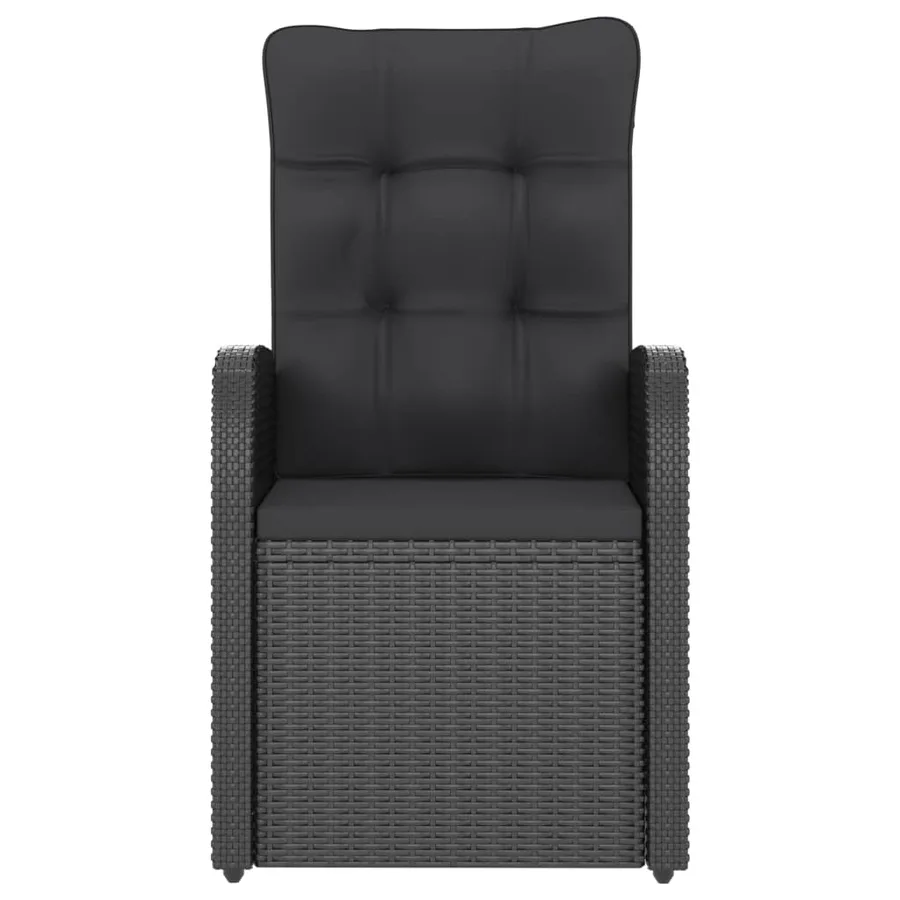 Salon de jardin 7 pcs avec coussins résine tressée noir - 5