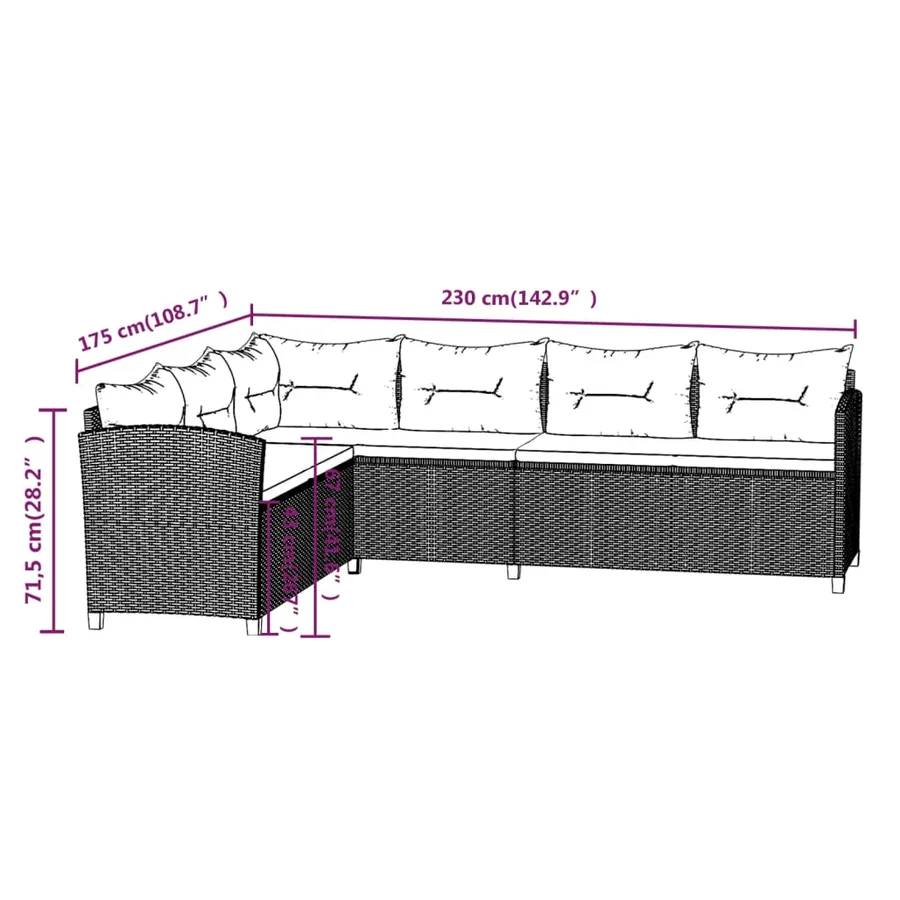 Salon de jardin 3 pcs avec coussins Résine tressée Gris - 11