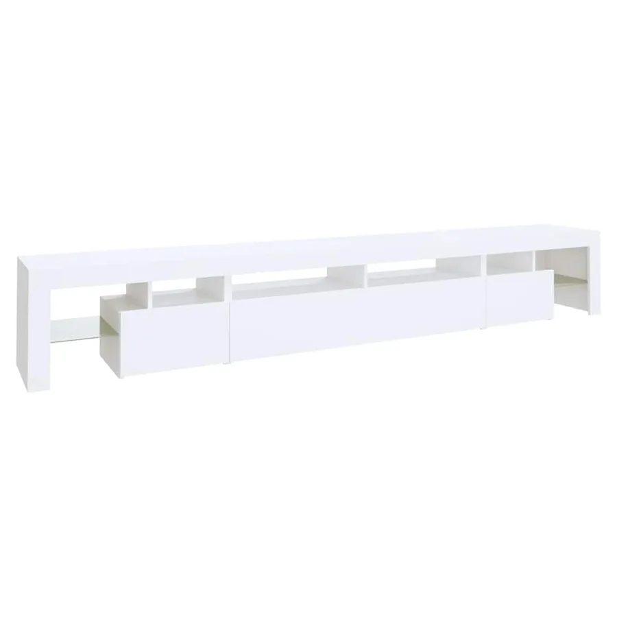 Meuble TV avec lumières LED Blanc 260x36,5x40 cm - 7